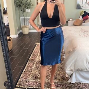 Midi polyester slip skirt